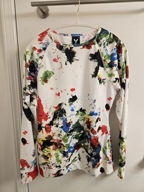 Burton Dryride Base Layer, Women’s L Paint-Splash Long Sleeve Top, Multicolor